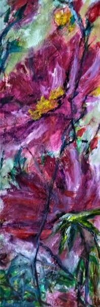 Painting titled "Fiori 1" by Annadora Mingiano, Original Artwork, Oil Mounted on artwork_cat.