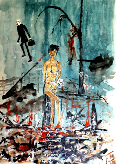 Painting titled "Le Jeune Homme et l…" by Gillsman, Original Artwork, Acrylic