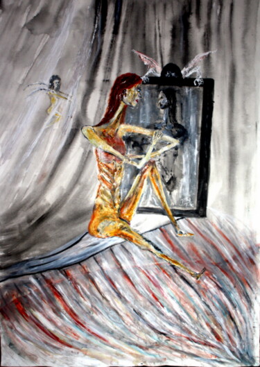 Peinture intitulée "LE MIROIR DE VENUS" par Gillsman, Œuvre d'art originale, Acrylique