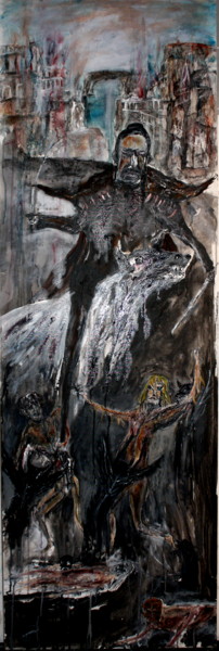 Peinture intitulée "ATTILA (LES HUNS)" par Gillsman, Œuvre d'art originale