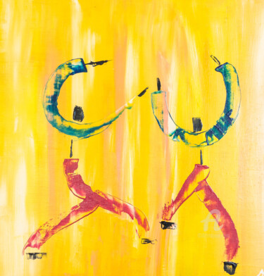 Картина под названием "La danseuse" - Mano Girard, Подлинное произведение искусства, Акрил Установлен на Деревянная панель