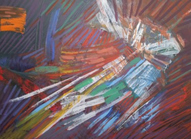 Pintura intitulada "Fireworks" por Manoel Britto, Obras de arte originais, Óleo