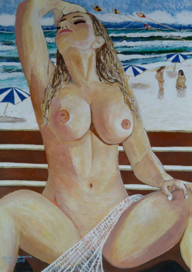 Drawing titled "Nudez" by Manoel Da Luz Nogueira, Original Artwork, Ink