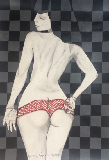 Desenho intitulada "Erotica" por Manoel Da Luz Nogueira, Obras de arte originais, Lápis