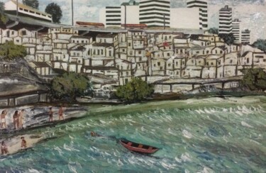 Pintura intitulada "Comunidade 2" por Manoel Da Luz Nogueira, Obras de arte originais, Acrílico