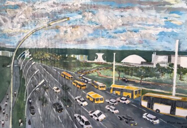 Pintura intitulada "Brasília Naif" por Manoel Da Luz Nogueira, Obras de arte originais, Acrílico
