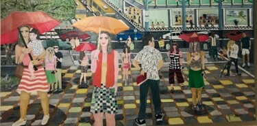 Schilderij getiteld "Depois da chuva" door Manoel Da Luz Nogueira, Origineel Kunstwerk, Olie