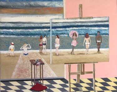 Pintura intitulada "A praia 2017" por Manoel Da Luz Nogueira, Obras de arte originais, Óleo