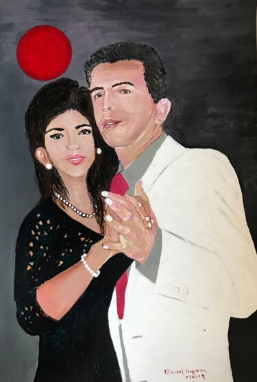 Drawing titled "Manduca e Katia 1988" by Manoel Da Luz Nogueira, Original Artwork, Acrylic