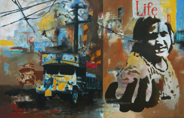 Collages intitolato "THE REAL TRAFFIC" da Manoj Dixit, Opera d'arte originale, Ritagli
