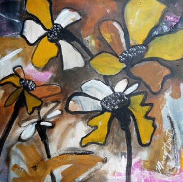 Ζωγραφική με τίτλο "FLOWERS" από Manoj Dixit, Αυθεντικά έργα τέχνης, Ακρυλικό