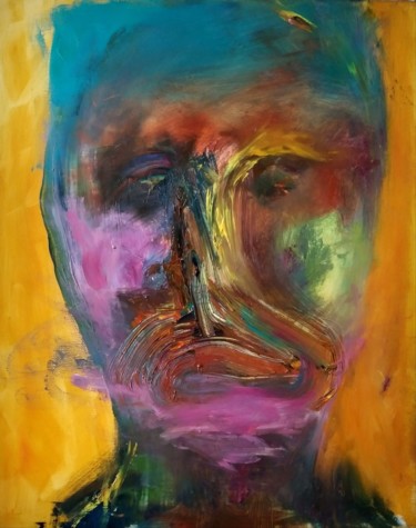 Painting titled "Portrait no.16" by Ana-Maria Manolache, Original Artwork, Oil