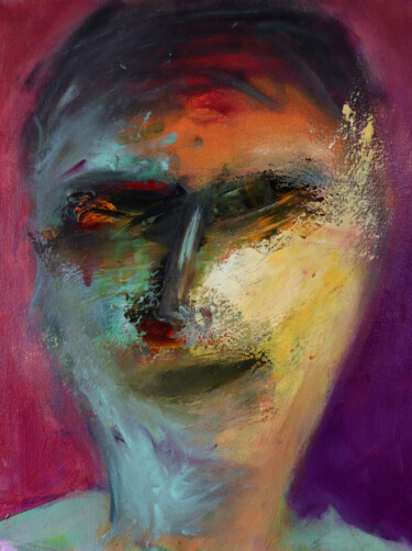 Painting titled "Portrait 11" by Ana-Maria Manolache, Original Artwork, Oil