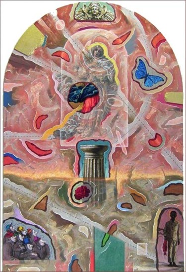 Pintura titulada "Pala de la Dolorosa" por Manolo Yanes, Obra de arte original