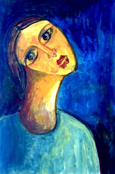 Painting titled "French beauty.jpg" by Manohar Mohan Raja, Original Artwork, Acrylic