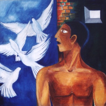 Картина под названием ""Freedom"" - Manohar Mohan Raja, Подлинное произведение искусства, Акрил