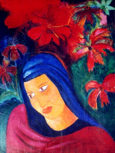 Картина под названием ""My Lady"" - Manohar Mohan Raja, Подлинное произведение искусства, Акрил