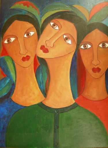 Pintura intitulada "Friends" por Manohar Mohan Raja, Obras de arte originais, Acrílico