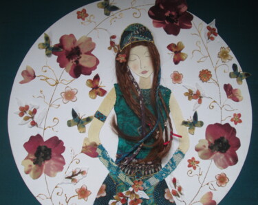 Art textile intitulée "JADE" par Manon, Œuvre d'art originale, Tissu
