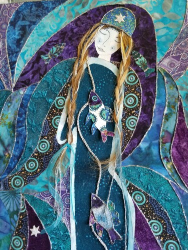 Arte textil titulada "NAÏA" por Manon, Obra de arte original, Tela