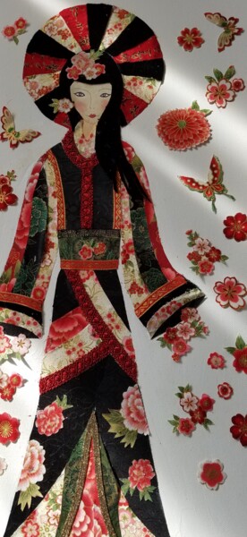 Art textile intitulée "LI-NA (beauté préci…" par Manon, Œuvre d'art originale, Tissu
