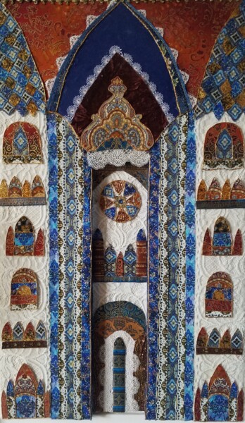 Arte textil titulada "LA CATHEDRALE DE DE…" por Manon, Obra de arte original, Collages