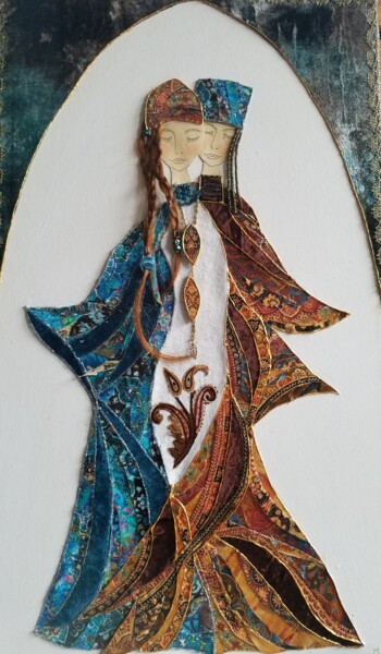 Art textile intitulée "LES NOCES ALCHIMIQU…" par Manon, Œuvre d'art originale, Tissu