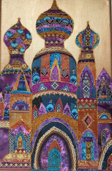 Art textile intitulée "Les belles Byzantin…" par Manon, Œuvre d'art originale, Collages