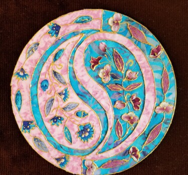Collagen mit dem Titel "yin yang été" von Manon, Original-Kunstwerk, Collagen