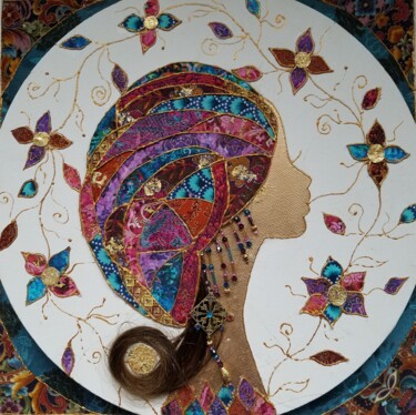 Arte textil titulada "Gaïa" por Manon, Obra de arte original, Collages
