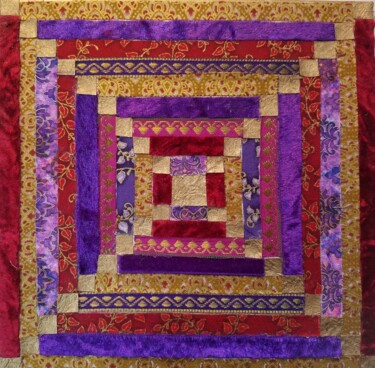 Art textile intitulée "Kaléidoscope" par Manon, Œuvre d'art originale, Collages