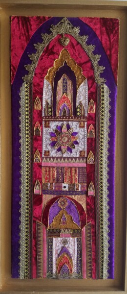 "LA CHAPELLE ECARLATE" başlıklı Tekstil Sanatı Manon tarafından, Orijinal sanat, Kumaş artwork_cat. üzerine monte edilmiş