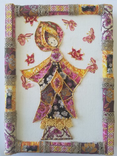 Textile Art titled "ANGELINA" by Manon, Original Artwork, Collages
