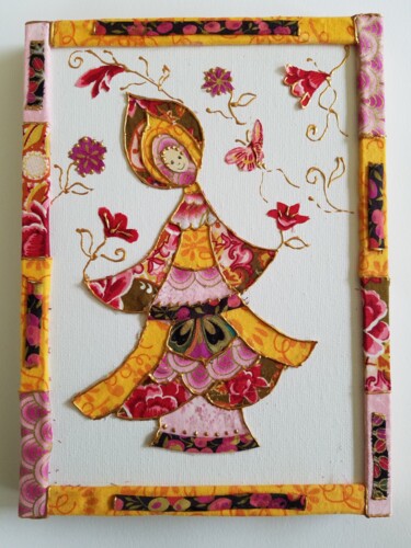 Textilkunst mit dem Titel "ANYA" von Manon, Original-Kunstwerk, Stoff