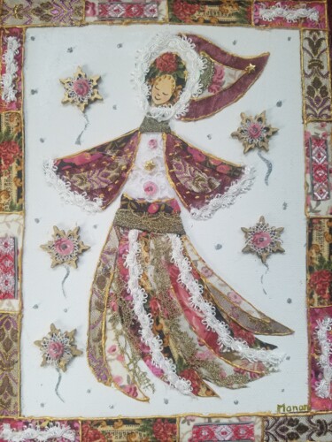 Art textile intitulée "MADONNA" par Manon, Œuvre d'art originale, Tissu