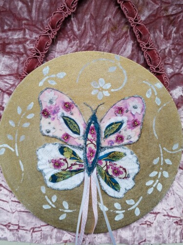 Art textile intitulée "Envol de printemps" par Manon, Œuvre d'art originale, Tissu