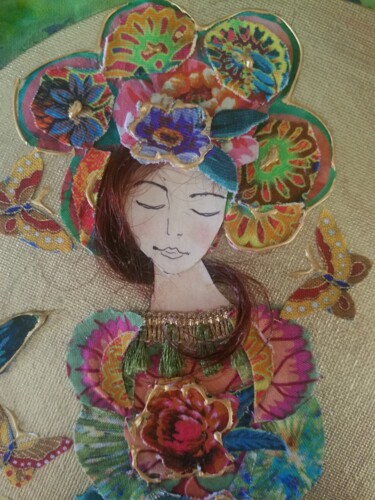 纺织艺术 标题为“ADELE” 由Manon, 原创艺术品, 布