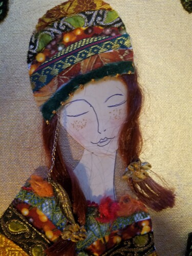 Art textile intitulée "AMANDA" par Manon, Œuvre d'art originale, Tissu