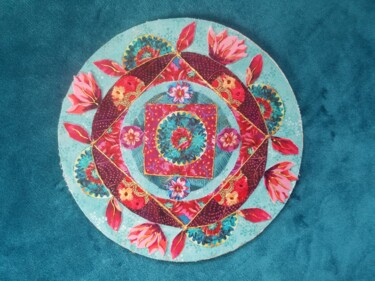 "LES ROSES 2" başlıklı Tekstil Sanatı Manon tarafından, Orijinal sanat, Kumaş