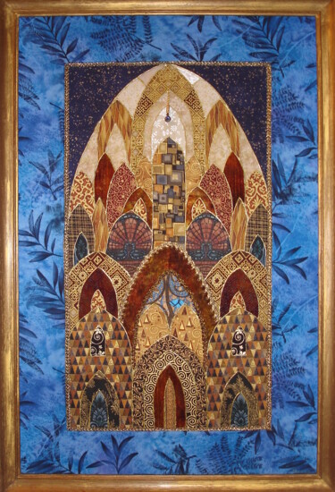 纺织艺术 标题为“LE CHOEUR  D'ESTHER” 由Manon, 原创艺术品, 布 安装在木质担架架上