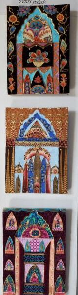 Textile Art με τίτλο "Petits palais1" από Manon, Αυθεντικά έργα τέχνης, Ύφασμα Τοποθετήθηκε στο artwork_cat.