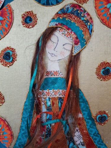 Textile Art με τίτλο "IRENE" από Manon, Αυθεντικά έργα τέχνης, Ύφασμα