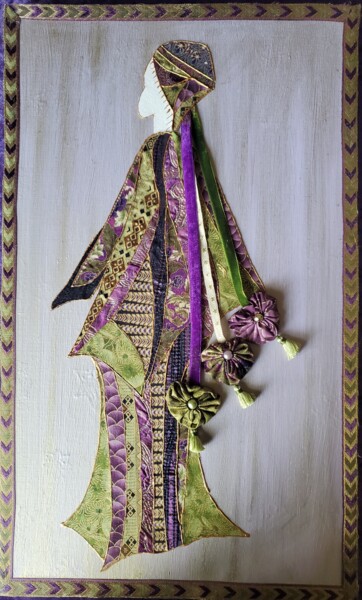 纺织艺术 标题为“LA DAME DECOEURS” 由Manon, 原创艺术品, 布