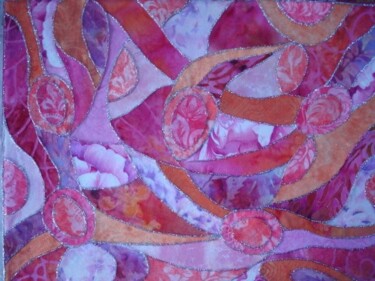Textile Art titled "l'orangeraie" by Manon, Original Artwork, Fabric