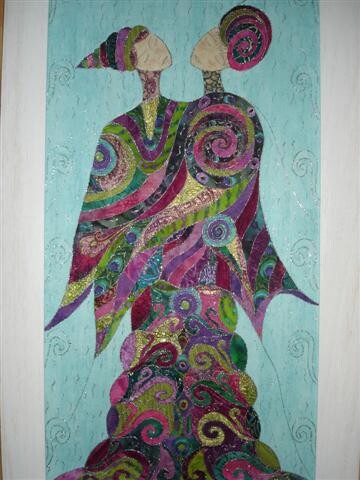 Textile Art titled "Les mutines" by Manon, Original Artwork, Fabric