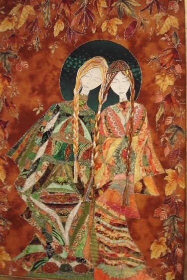Art textile intitulée "Sur les chemins de…" par Manon, Œuvre d'art originale, Tissu