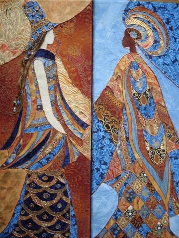 Текстильное искусство под названием "LES OCCIRIENTALES 2" - Manon, Подлинное произведение искусства, Ткань