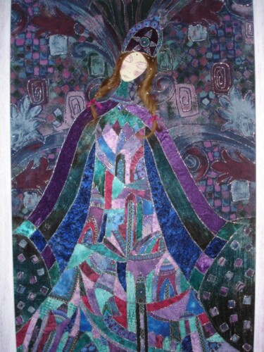 Textilkunst mit dem Titel "MERE FANTASIA" von Manon, Original-Kunstwerk, Stoff