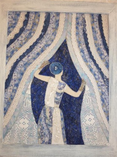 Textile Art titled "L'attente" by Manon, Original Artwork, Fabric