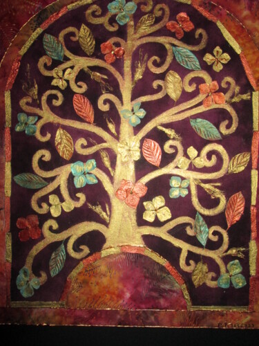 Textile Art titled "tree song" by Manon, Original Artwork, Fabric